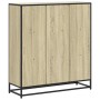 Estantería madera y metal roble Sonoma 97,5x33x107,5 cm de , Librerías y estanterías - Ref: Foro24-3300861, Precio: 107,29 €,...