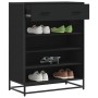 Zapatero de madera de ingeniería y metal negro 75x38x97,5 cm de , Zapateros y organizadores de calzado - Ref: Foro24-3300875,...