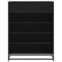 Zapatero de madera de ingeniería y metal negro 75x38x97,5 cm de , Zapateros y organizadores de calzado - Ref: Foro24-3300875,...