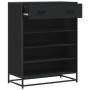 Zapatero de madera de ingeniería y metal negro 75x38x97,5 cm de , Zapateros y organizadores de calzado - Ref: Foro24-3300875,...