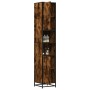 Armario de baño madera y metal roble ahumado 35x37,5x188,5 cm de , Muebles de baño - Ref: Foro24-3300882, Precio: 142,07 €, D...