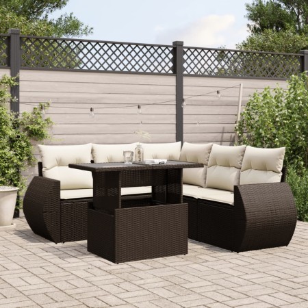 Set sofás de jardín 6 piezas y cojines ratán sintético marrón de , Conjuntos de jardín - Ref: Foro24-3268533, Precio: 457,85 ...