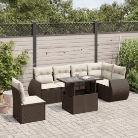 Juego de sofás de jardín 7 piezas con cojines ratán PE marrón de , Conjuntos de jardín - Ref: Foro24-3268573, Precio: 537,25 ...