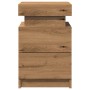 Mesitas noche con LED 2 uds madera roble artisian 35x39x55 cm de , Mesitas de noche - Ref: Foro24-857657, Precio: 127,82 €, D...