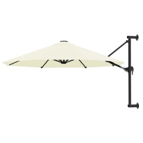 Sombrilla de pared con barra de metal arena 300 cm de , Sombrillas - Ref: Foro24-44863, Precio: 97,02 €, Descuento: %