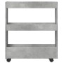 Carro de almacenaje estrecho 3 niveles madera gris hormigón de , Carros de cocina y comedor - Ref: Foro24-855244, Precio: 47,...