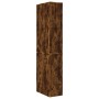 Armario de baño estrecho con ruedas madera roble ahumado de , Taquillas y armarios de almacenamiento - Ref: Foro24-855299, Pr...