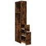 Armario de baño estrecho con ruedas madera roble ahumado de , Taquillas y armarios de almacenamiento - Ref: Foro24-855299, Pr...
