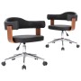 Sillas de comedor giratorias 2 uds madera curvada y cuero negro de , Sillas de comedor - Ref: Foro24-3054890, Precio: 273,22 ...