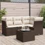 Set comedor de jardín 5 piezas y cojines ratán sintético marrón de , Conjuntos de jardín - Ref: Foro24-3217593, Precio: 348,3...
