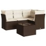 Set comedor de jardín 5 piezas y cojines ratán sintético marrón de , Conjuntos de jardín - Ref: Foro24-3217593, Precio: 348,3...