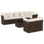 Set de sofás de jardín 9 pzas y cojines ratán sintético marrón de , Conjuntos de jardín - Ref: Foro24-3249762, Precio: 612,70...