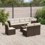Set de sofás de jardín 9 pzas y cojines ratán sintético marrón de , Conjuntos de jardín - Ref: Foro24-3249612, Precio: 554,60...