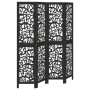Biombo separador de 4 paneles madera maciza Paulownia negro de , Divisores de ambientes - Ref: Foro24-358754, Precio: 109,78 ...