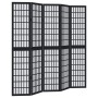 Biombo separador de 5 paneles madera maciza Paulownia negro de , Divisores de ambientes - Ref: Foro24-358775, Precio: 149,42 ...
