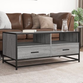 Mesa de centro madera ingeniería metal gris Sonoma 100x50x45cm de , Mesas de centro - Ref: Foro24-848787, Precio: 102,97 €, D...