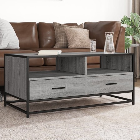 Mesa de centro madera ingeniería metal gris Sonoma 100x50x45cm de , Mesas de centro - Ref: Foro24-848787, Precio: 102,97 €, D...