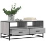 Mesa de centro madera ingeniería metal gris Sonoma 100x50x45cm de , Mesas de centro - Ref: Foro24-848787, Precio: 102,97 €, D...