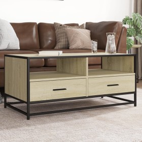 Mesa de centro madera ingeniería metal roble Sonoma 100x50x45cm de , Mesas de centro - Ref: Foro24-848785, Precio: 99,81 €, D...