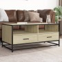 Mesa de centro madera ingeniería metal roble Sonoma 100x50x45cm de , Mesas de centro - Ref: Foro24-848785, Precio: 99,81 €, D...