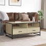 Mesa de centro madera ingeniería metal roble Sonoma 100x50x45cm de , Mesas de centro - Ref: Foro24-848785, Precio: 99,81 €, D...