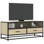 Mueble TV metal y madera ingeniería roble Sonoma 100x34,5x40 cm de , Muebles TV - Ref: Foro24-848815, Precio: 88,06 €, Descue...