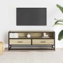 Mueble TV metal y madera ingeniería roble Sonoma 100x34,5x40 cm de , Muebles TV - Ref: Foro24-848815, Precio: 88,06 €, Descue...
