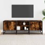 Mueble TV metal y madera ingeniería roble humo 120x35x41 cm de , Muebles TV - Ref: Foro24-848841, Precio: 98,39 €, Descuento: %