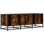 Mueble TV metal y madera ingeniería roble humo 120x35x41 cm de , Muebles TV - Ref: Foro24-848841, Precio: 98,39 €, Descuento: %