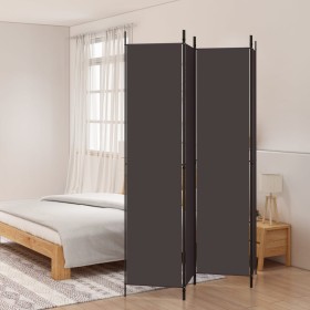 Biombo divisor de 4 paneles de tela marrón 200x220 cm de , Divisores de ambientes - Ref: Foro24-350199, Precio: 39,17 €, Desc...