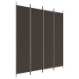 Biombo divisor de 4 paneles de tela marrón 200x220 cm de , Divisores de ambientes - Ref: Foro24-350199, Precio: 39,17 €, Desc...