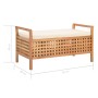 Banco de almacenamiento de madera maciza de nogal 93x49x49 cm en Bancos para recibidores y almacenamiento | Comprar online en Fo