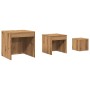 Mesas apilables 3 pzas madera contrachapada color roble artisan de , Mesas auxiliares - Ref: Foro24-856687, Precio: 79,17 €, ...