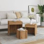 Mesas apilables 3 pzas madera contrachapada color roble artisan de , Mesas auxiliares - Ref: Foro24-856687, Precio: 79,17 €, ...