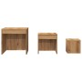 Mesas apilables 3 pzas madera contrachapada color roble artisan de , Mesas auxiliares - Ref: Foro24-856687, Precio: 79,17 €, ...