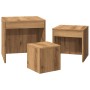 Mesas apilables 3 pzas madera contrachapada color roble artisan de , Mesas auxiliares - Ref: Foro24-856687, Precio: 79,17 €, ...