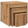 Mesas apilables 3 pzas madera contrachapada color roble artisan de , Mesas auxiliares - Ref: Foro24-856687, Precio: 79,17 €, ...