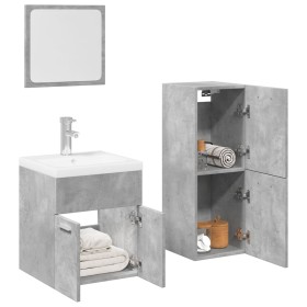 Set muebles de baño 2 piezas madera contrachapada gris hormigón de , Muebles de baño - Ref: Foro24-3324870, Precio: 82,35 €, ...