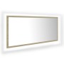 Espejo de baño LED acrílico color roble Sonoma 100x8,5x37 cm de vidaXL, Tocadores de baño - Ref: Foro24-804943, Precio: 55,61...