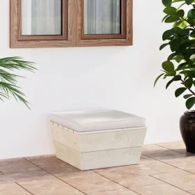 Otomana de palets de jardín con cojín madera abeto impregnada by vidaXL, Modular outdoor sofas - Ref: Foro24-3063374, Price: ...