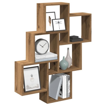Estante cubo pared madera ingeniería roble artisan 78x15x93 cm de , Estantes y estanterías - Ref: Foro24-856595, Precio: 42,8...