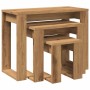 Mesas apilables 3 uds madera de ingeniería roble artisan de , Mesas auxiliares - Ref: Foro24-856679, Precio: 58,94 €, Descuen...