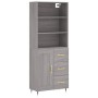 Aparador alto madera contrachapada gris sonoma 69,5x34x180 cm de , Aparadores - Ref: Foro24-3190003, Precio: 145,55 €, Descue...