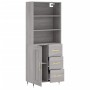 Aparador alto madera contrachapada gris sonoma 69,5x34x180 cm de , Aparadores - Ref: Foro24-3190003, Precio: 145,55 €, Descue...
