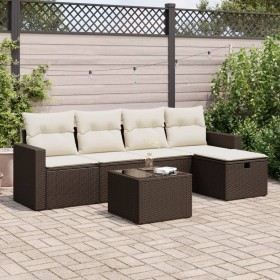 Set sofás de jardín 6 piezas y cojines ratán sintético marrón de , Conjuntos de jardín - Ref: Foro24-3325379, Precio: 384,90 ...