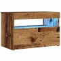 Mueble TV luces LED madera ingeniería envejecida 60x35x40 cm de , Muebles TV - Ref: Foro24-856309, Precio: 52,48 €, Descuento: %