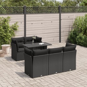 Set de sofás de jardín 6 piezas y cojines ratán sintético negro de , Conjuntos de jardín - Ref: Foro24-3326096, Precio: 464,8...