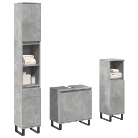 Set muebles de baño 2 piezas madera contrachapada gris hormigón de , Muebles de baño - Ref: Foro24-3324954, Precio: 165,85 €,...