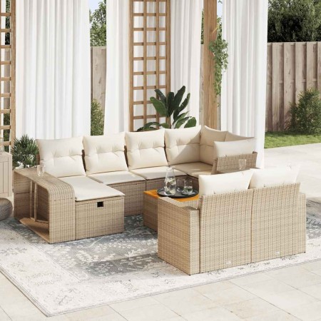 Set de sofás de jardín 11pzas con cojines ratán sintético beige de , Conjuntos de jardín - Ref: Foro24-3326082, Precio: 673,5...
