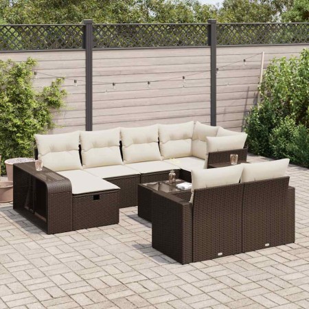 Set de sofás de jardín 11 pzas cojines ratán sintético marrón de , Conjuntos de jardín - Ref: Foro24-3326077, Precio: 633,19 ...